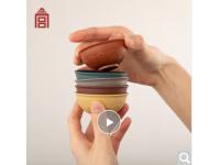  清香仙露五色紫砂莲瓣小杯礼盒